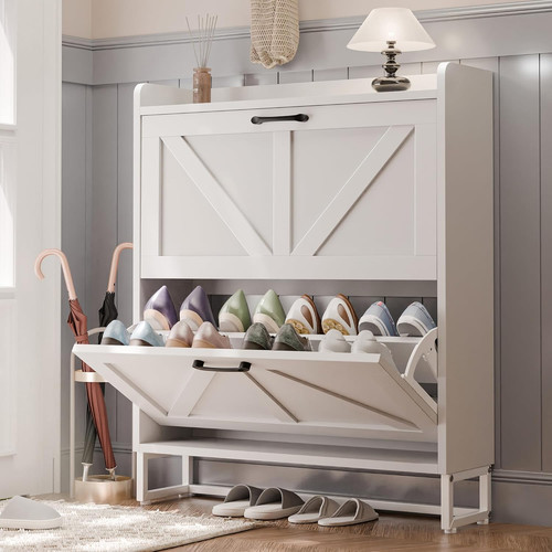 White shoe cabinet flip - mu,