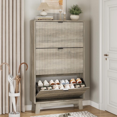 Tall narrow fluted shoe - fluted,