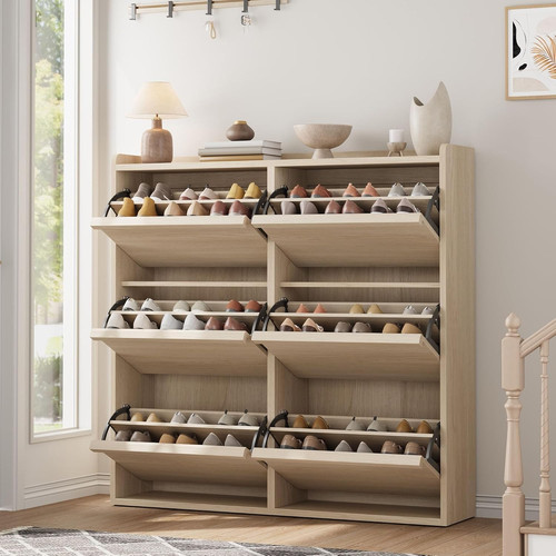 Elegant oak shoe cabinet - shoe, with