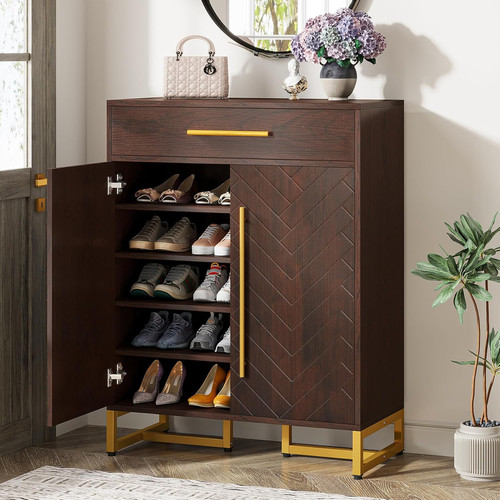 Modern walnut gold shoe - modern,