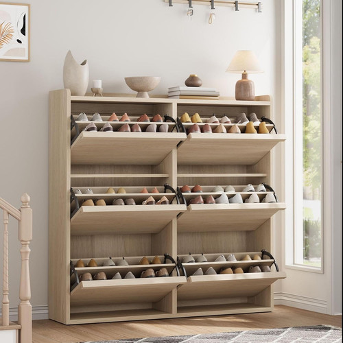 Elegant oak shoe cabinet - cabinet, with