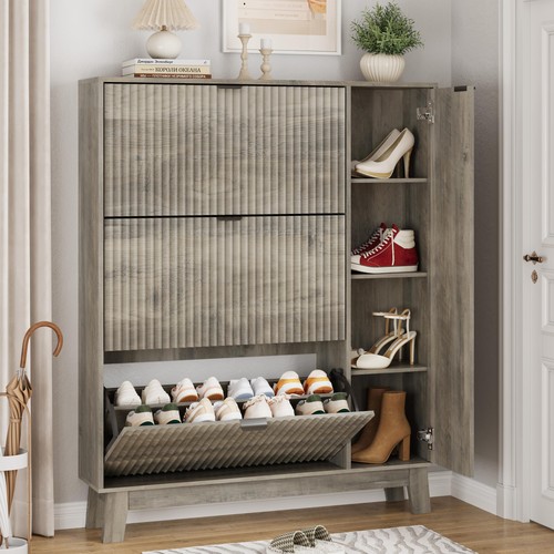 Tall narrow fluted shoe - fluted,