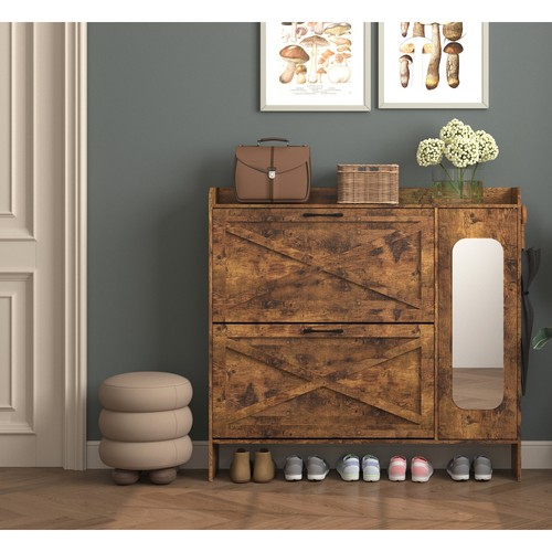 Shoe cabinet with flip - with, flip-top